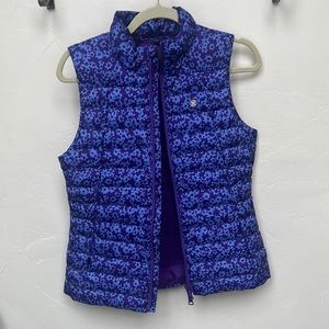 Blue floral G/FORE puffer vest, S